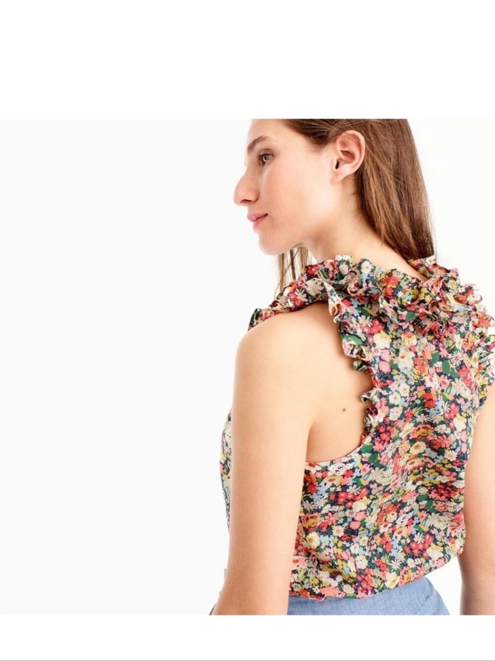 J. Crew Liberty of London Floral Ruffle Neck Blouse - Picture 4 of 7